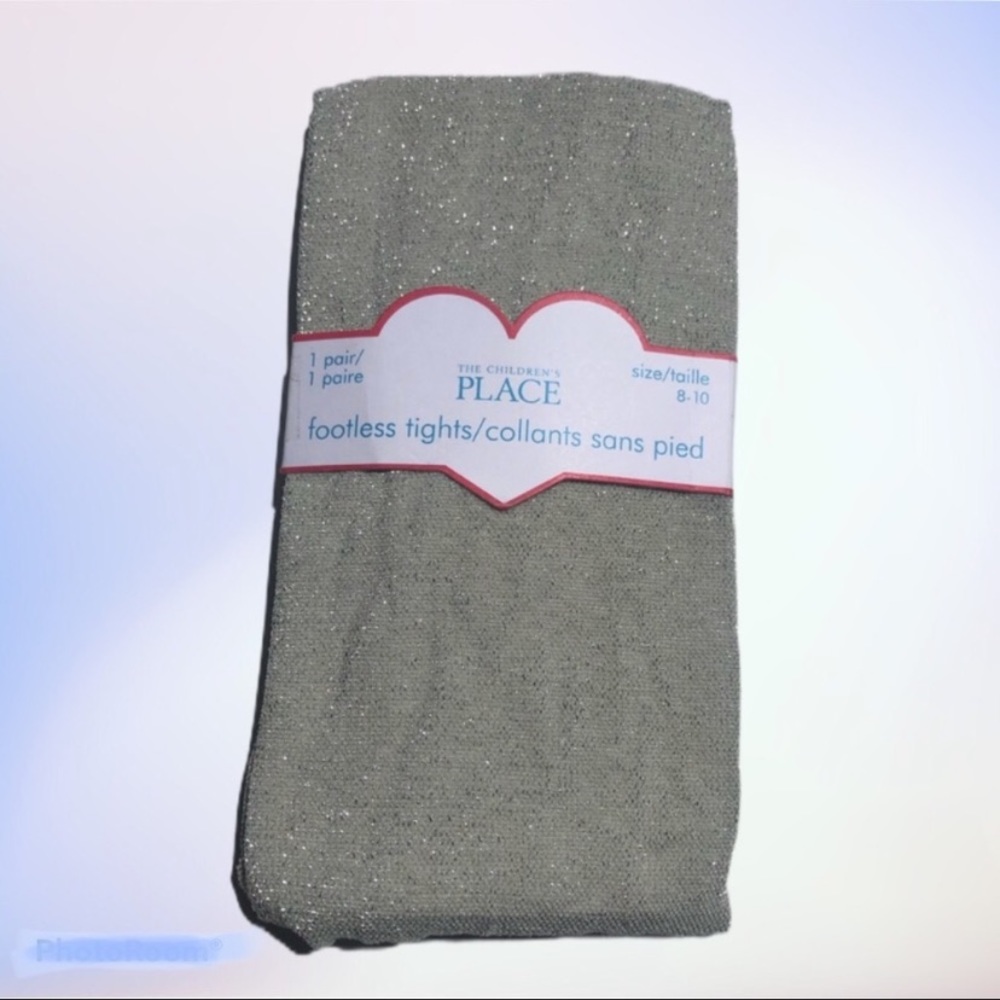 Children Place Girls Metallic Silver/Grey Footless Tights